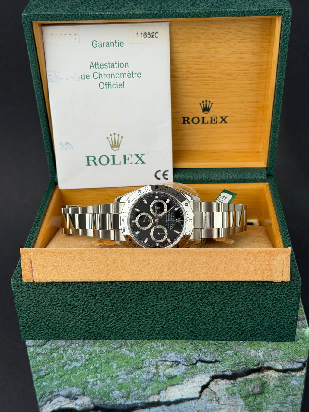 Rolex Daytona Schwarz 116520 / 2004 / Full Set / Neu / Collectors Set