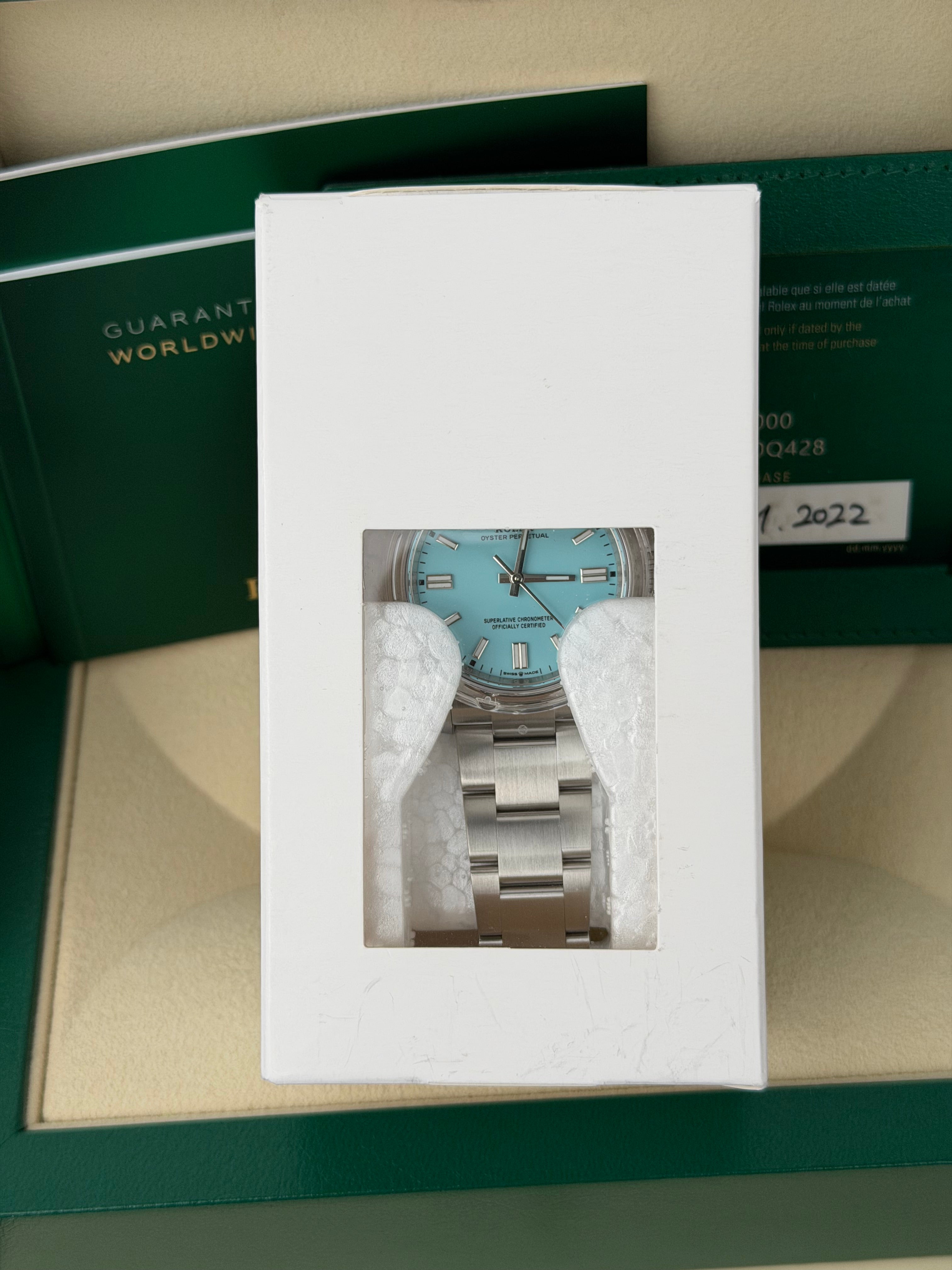 Rolex Oyster Perpetual 36 Tiffany 126000 / 2022 / FULL SET / NEU / SEALED