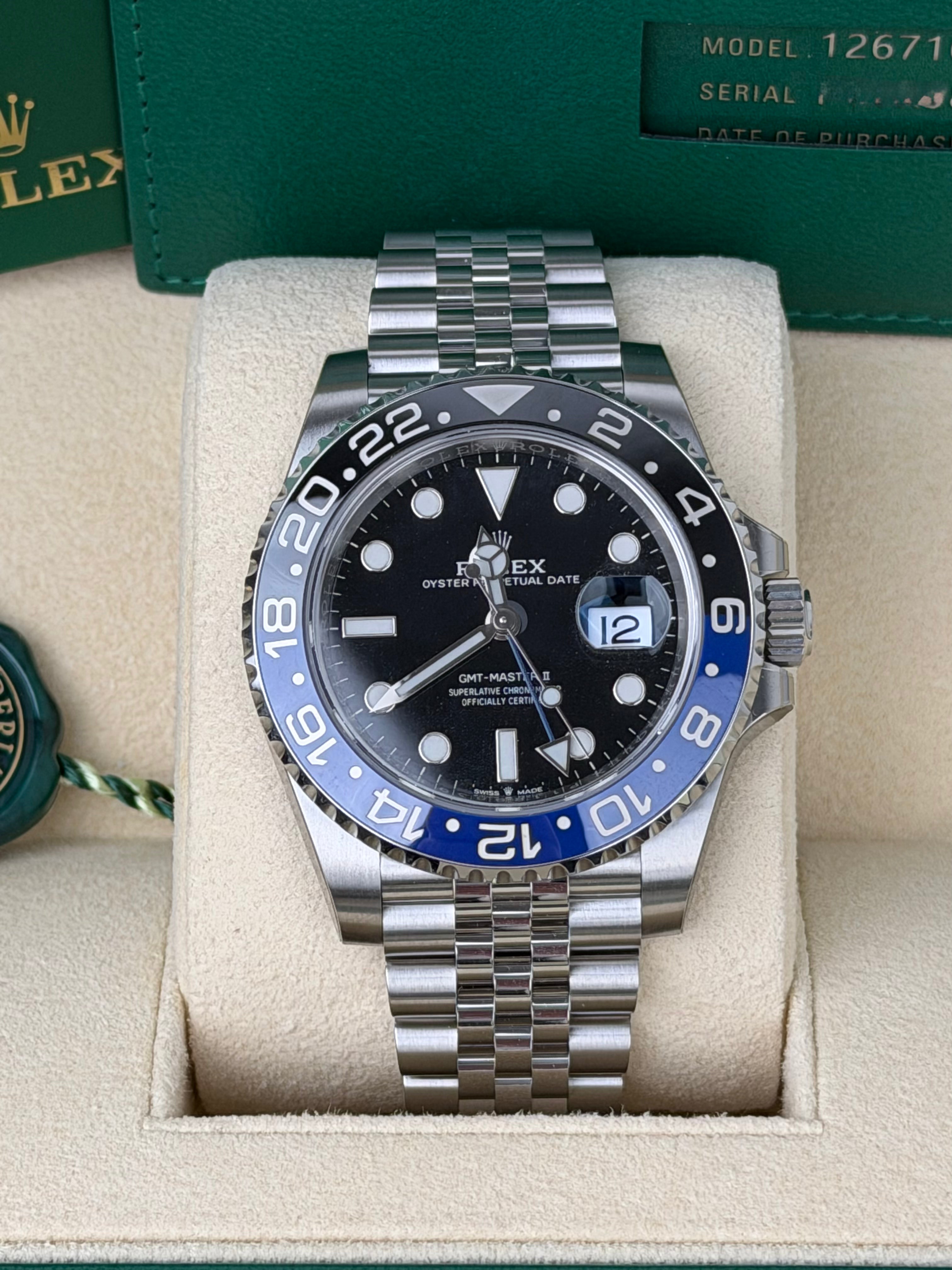 Rolex GMT-Master II Batgirl 126710BLNR / 2020 / FULL SET / NEU / STICKERED