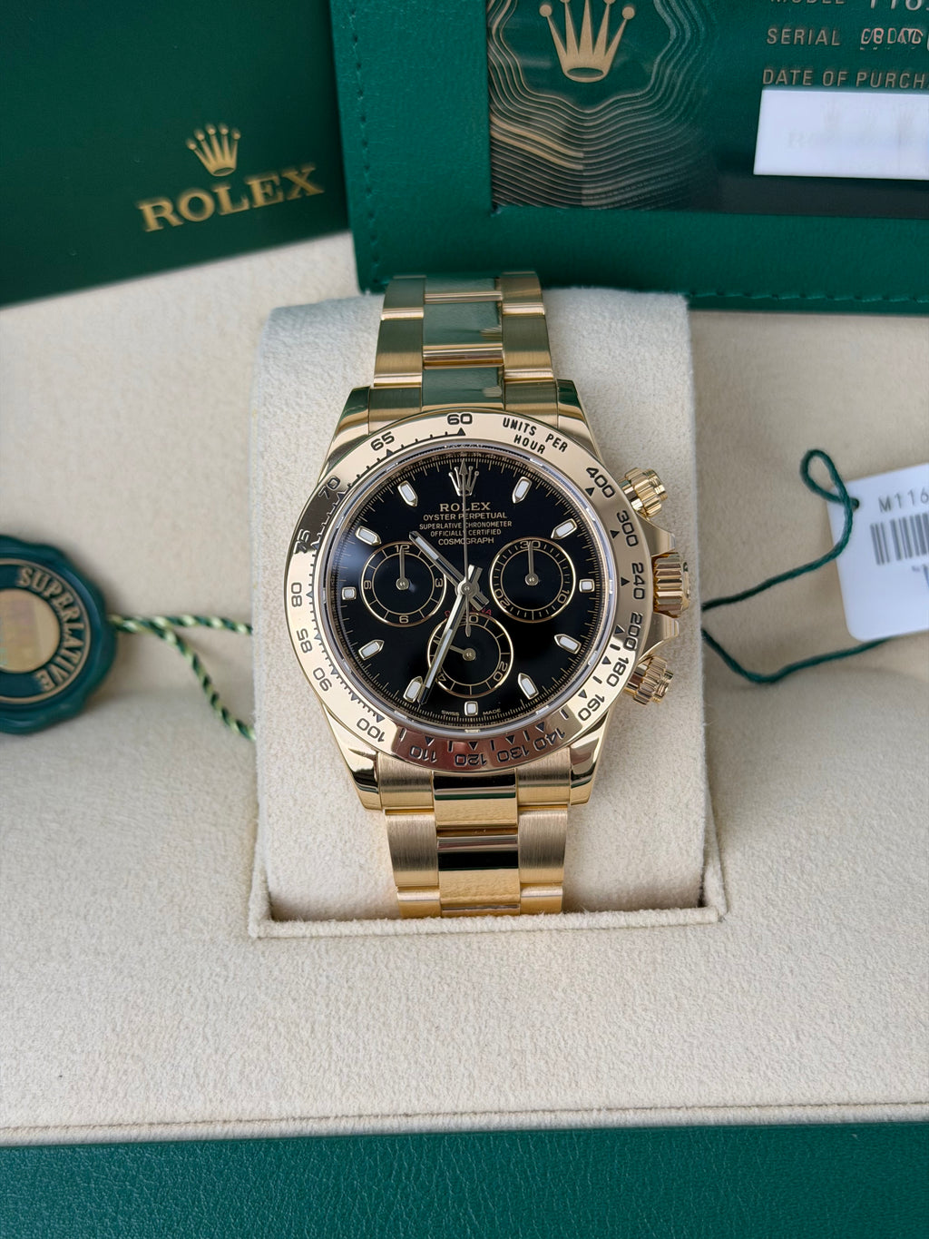 Rolex Daytona 116508 Schwarz / 2022 / FULL SET / WIE NEU / ERSTKAUFRECHNUNG