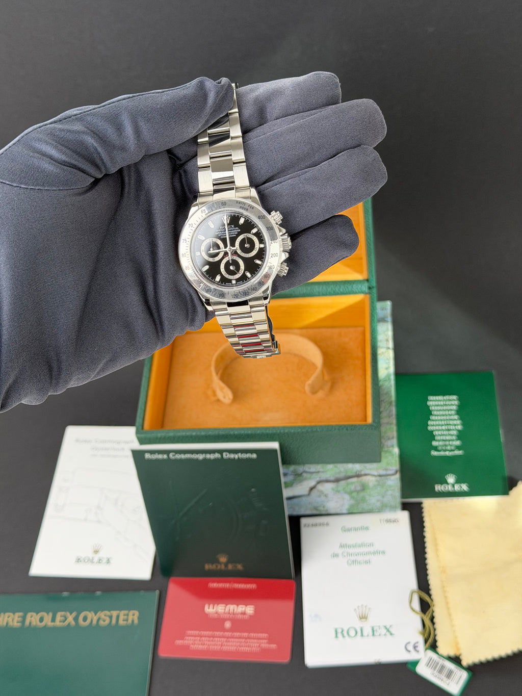 Rolex Daytona Schwarz 116520 / 2004 / Full Set / Neu / Collectors Set