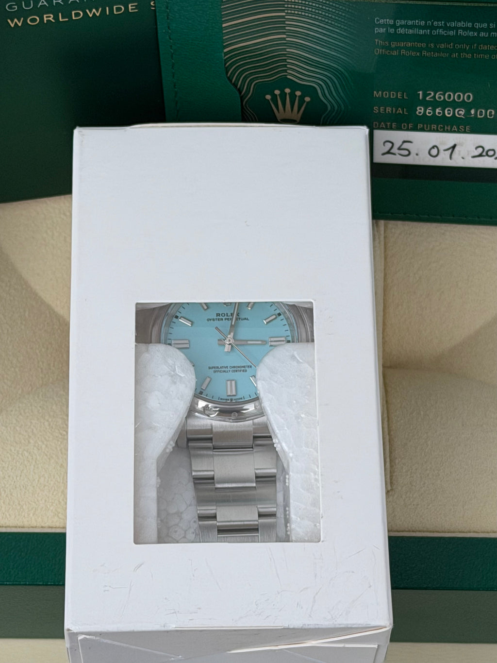 Rolex Oyster Perpetual 36 Tiffany 126000 / 2022 / FULL SET / NEU / SEALED