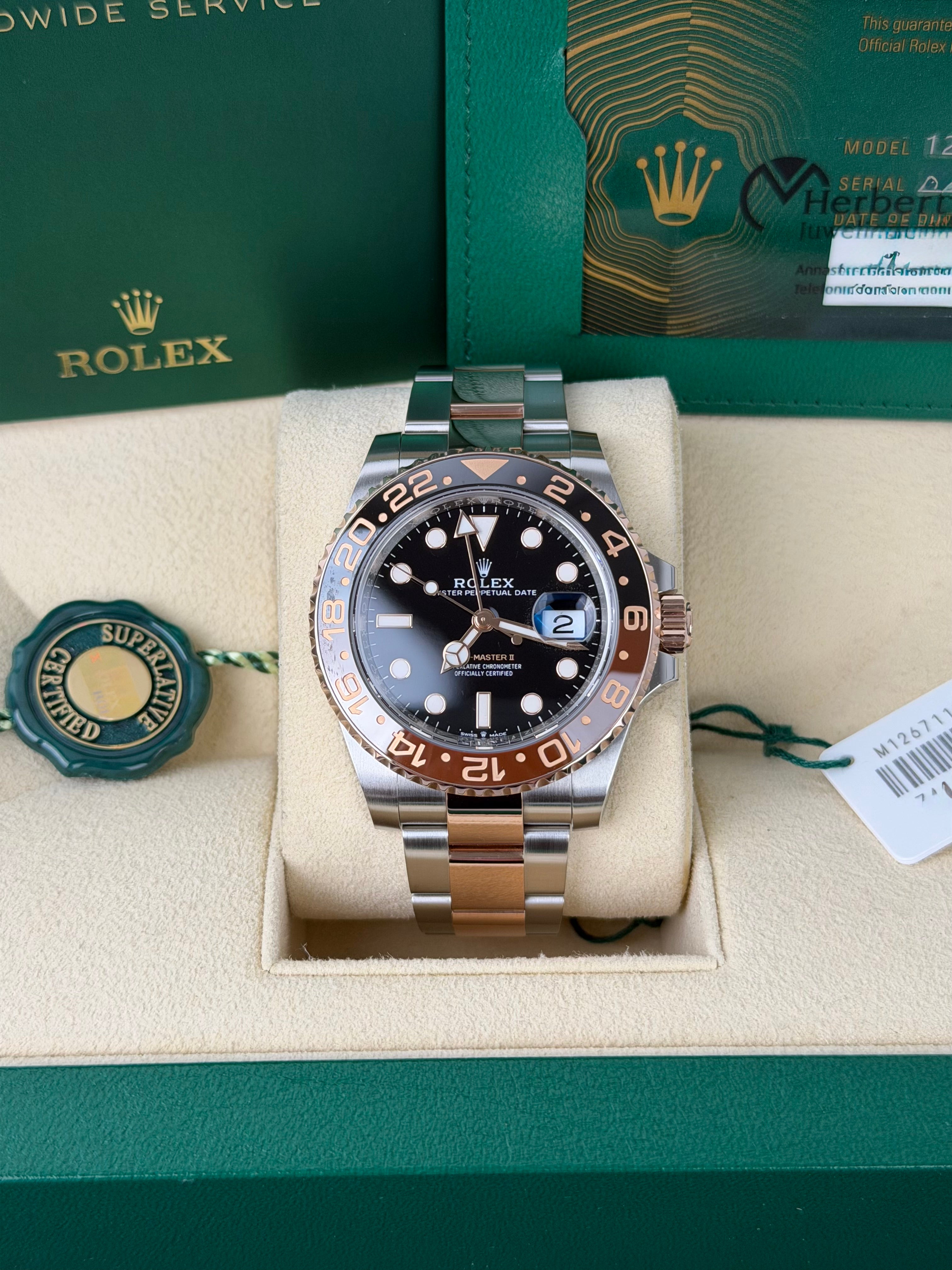 Rolex GMT-Master II ROOTBEER 12711CHNR / 2024 / FULL SET / WIE NEU / ERSTKAUFRECHNUNG