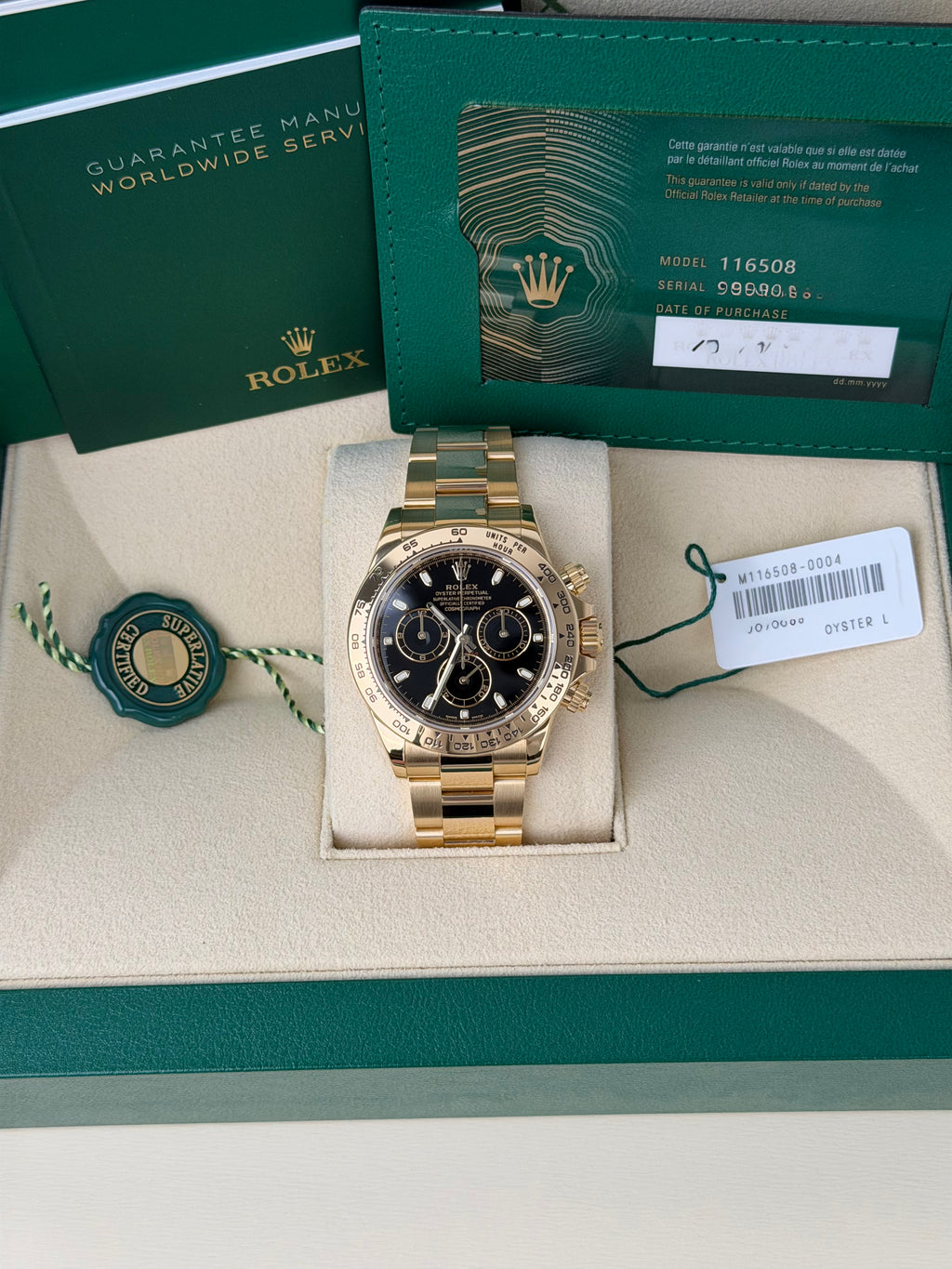 Rolex Daytona 116508 Schwarz / 2022 / FULL SET / WIE NEU / ERSTKAUFRECHNUNG