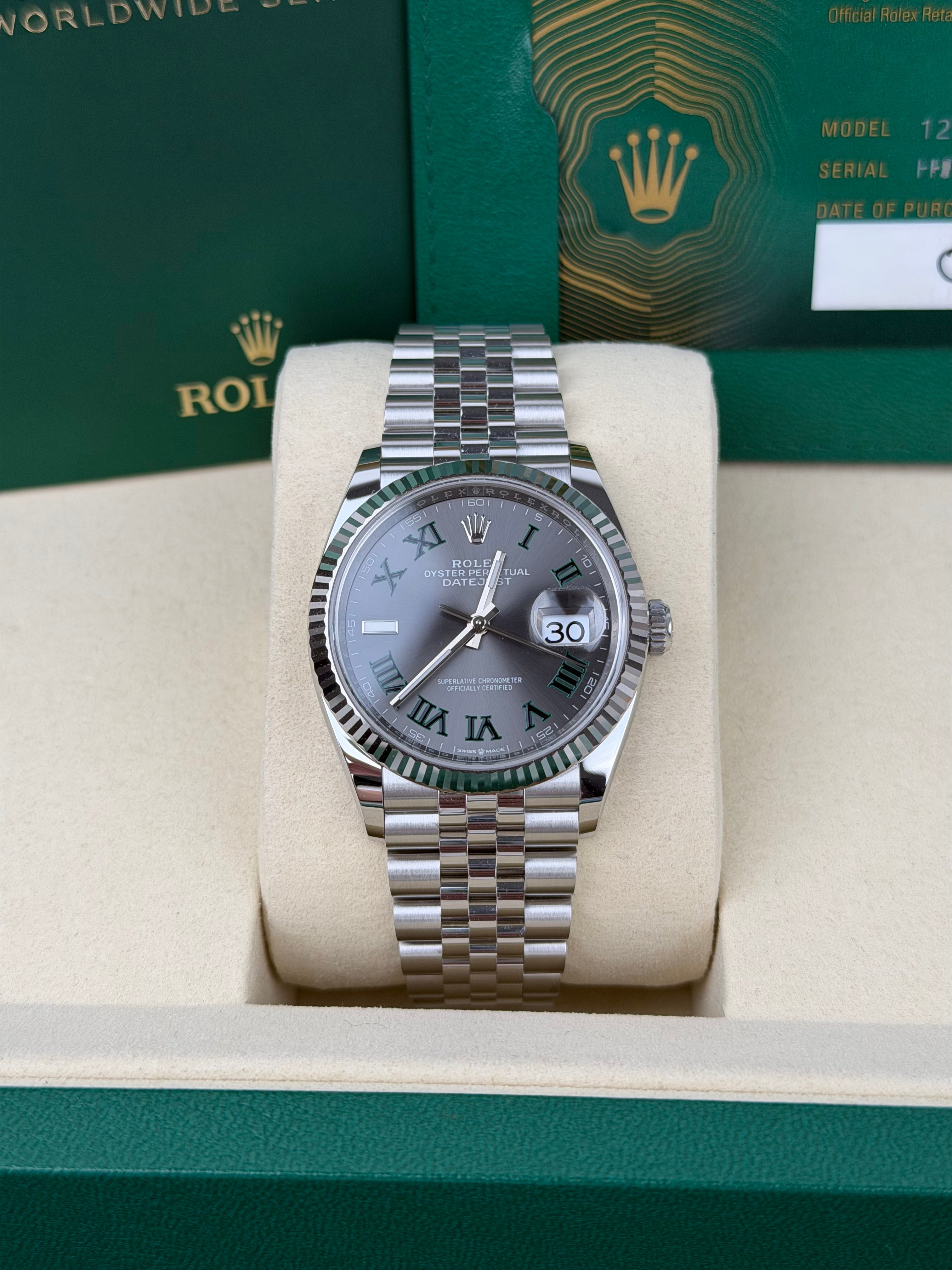 Rolex Datejust 36 Wimbledon 126234 / 2025 / FULL SET / NEU / ERSTKAUFRECHNUNG