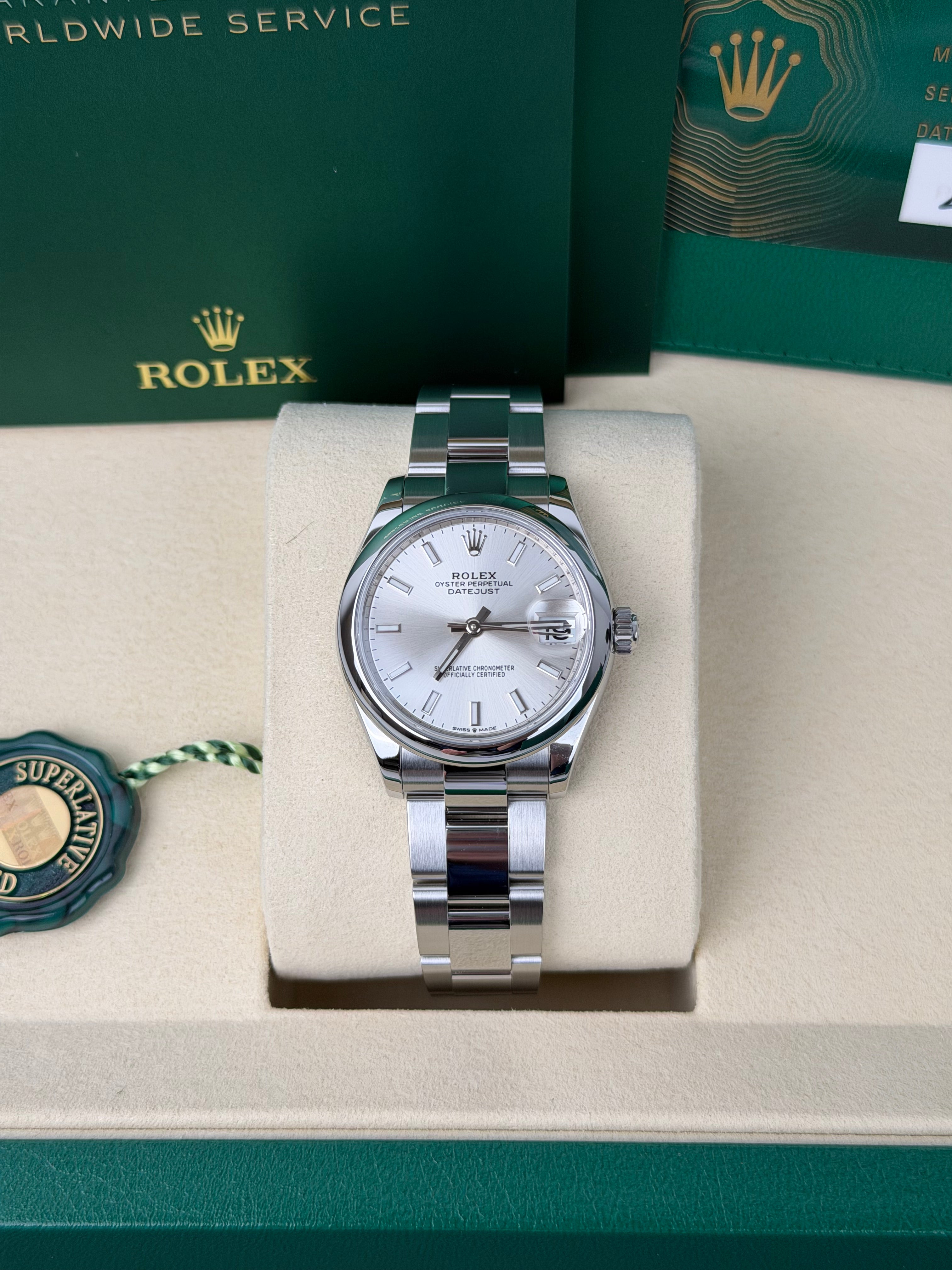 Rolex Datejust 31 Silber / 278240 / 2025 / FULL SET / WIE NEU / ERSTKAUFRECHNUNG