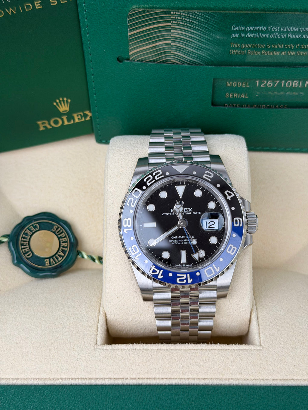 Rolex GMT-Master II Batgirl 126710BLNR / 2020 / FULL SET / NEU / STICKERED