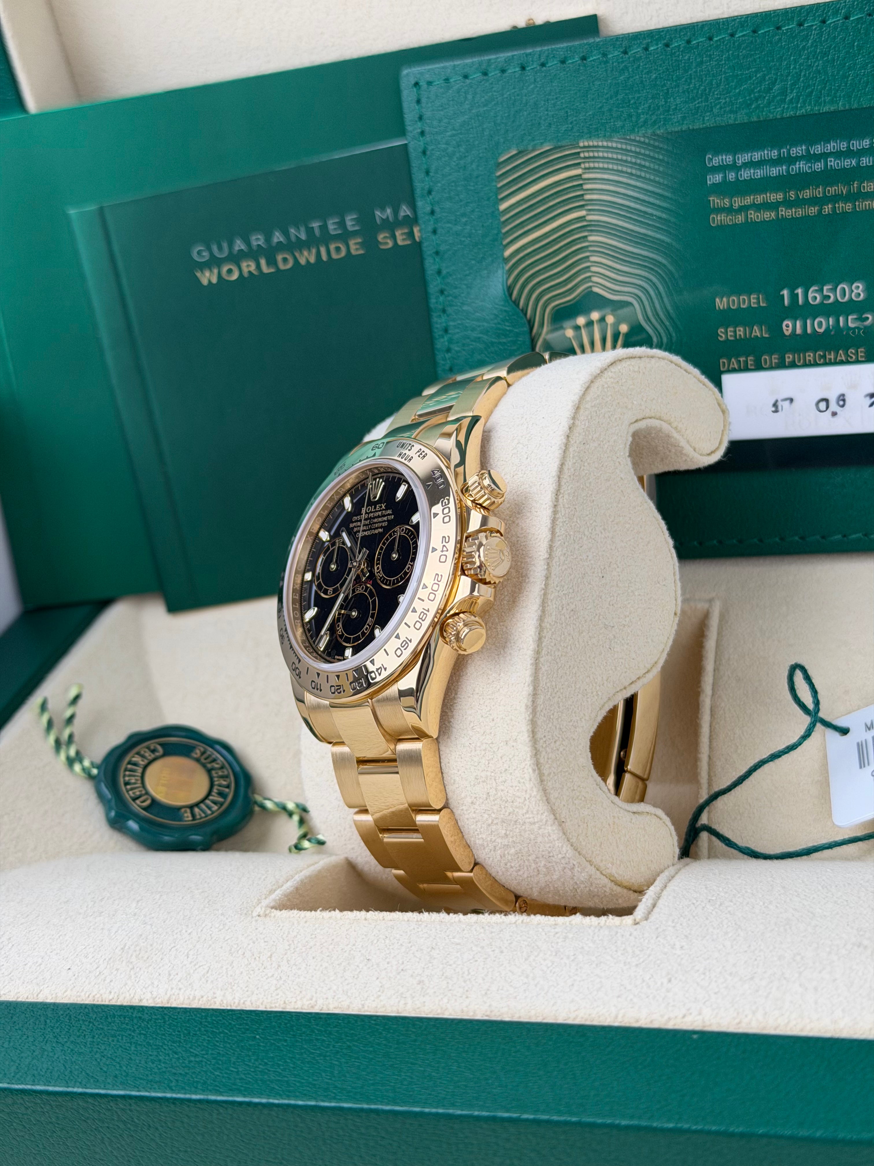 Rolex Daytona 116508 Schwarz / 2022 / FULL SET / WIE NEU / ERSTKAUFRECHNUNG