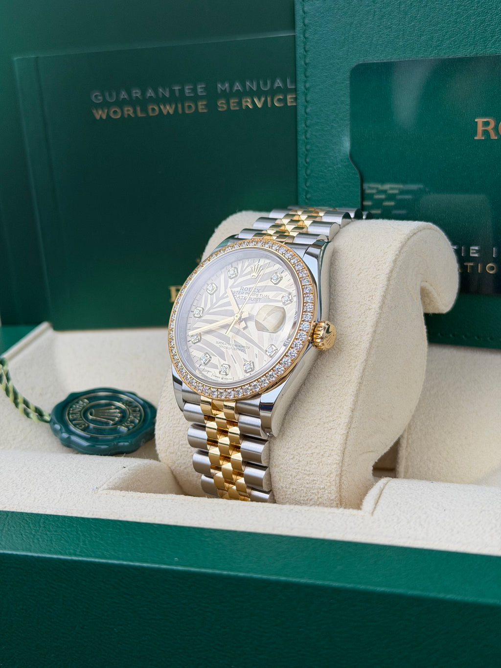 Rolex Datejust 36 Factory Palm Dial / 126283RBR / 2023 / FULL SET / UNPOLIERT