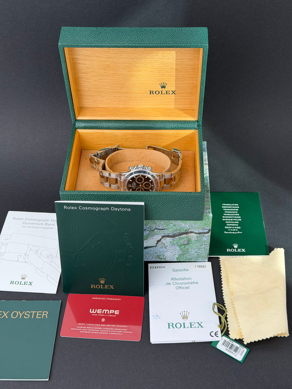 Rolex Daytona Schwarz 116520 / 2004 / Full Set / Neu / Collectors Set