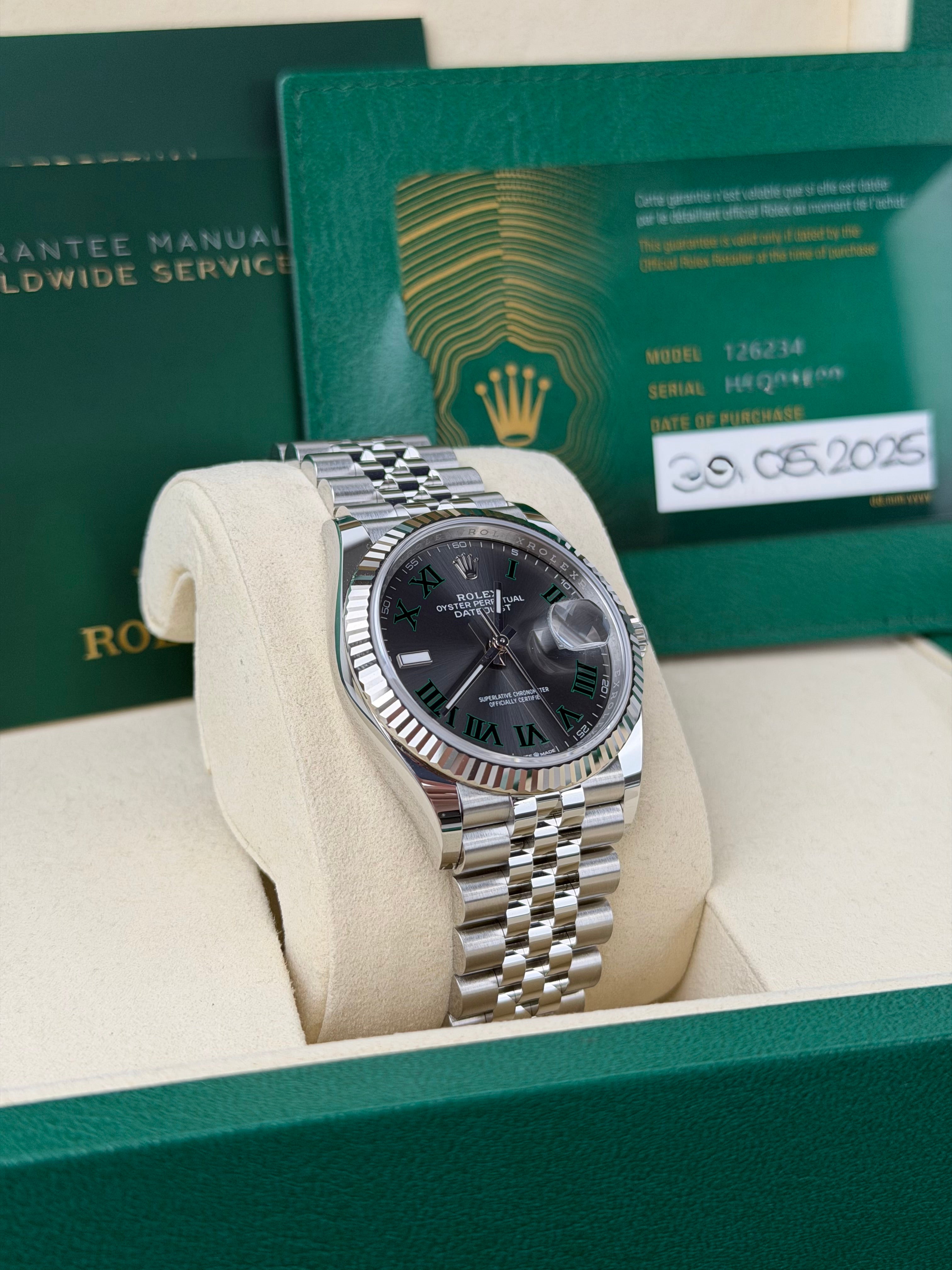 Rolex Datejust 36 Wimbledon 126234 / 2025 / FULL SET / NEU / ERSTKAUFRECHNUNG