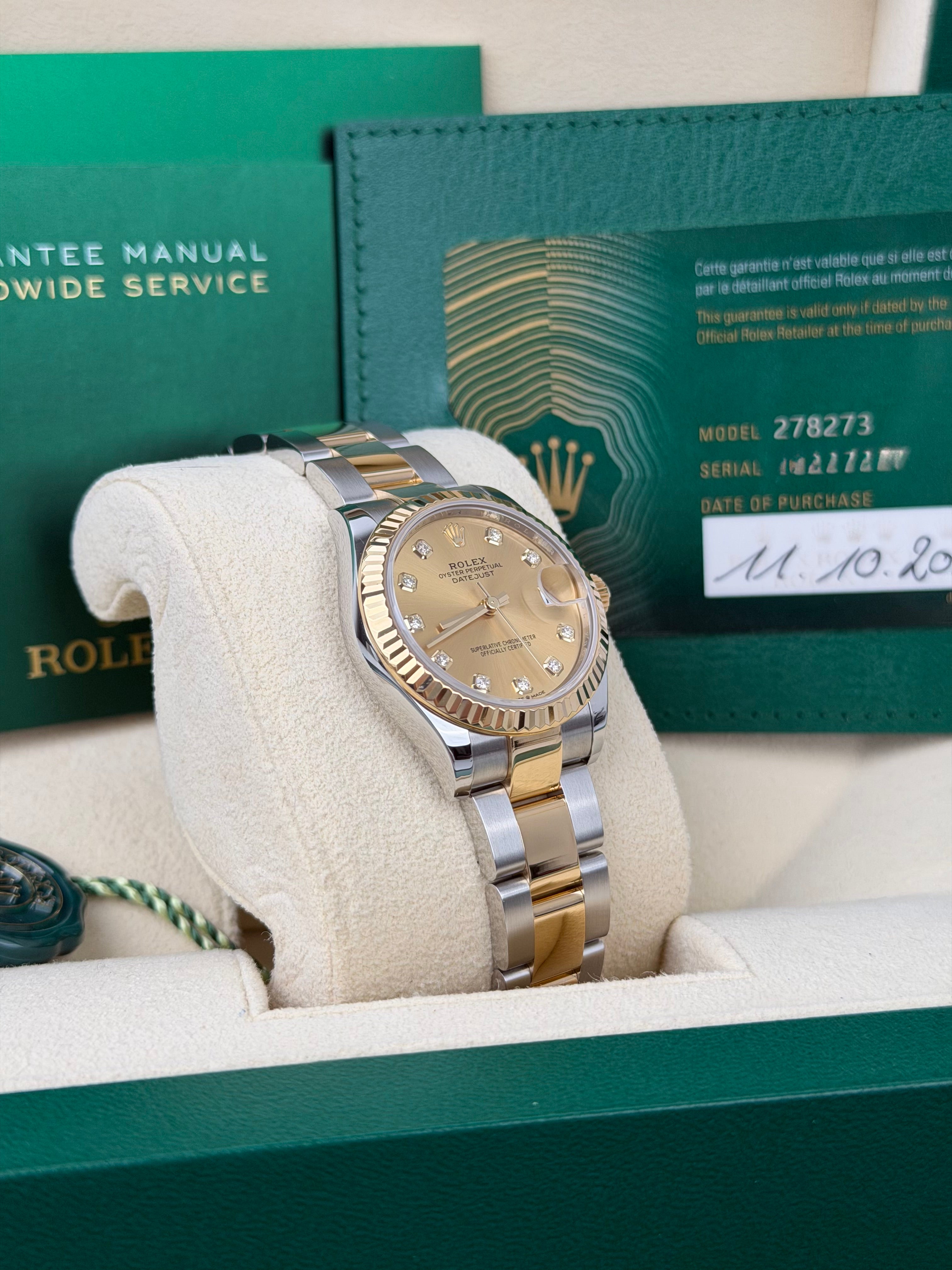 Rolex Datejust 31 Factory / 278273 / 2022 / FULL SET / WIE NEU