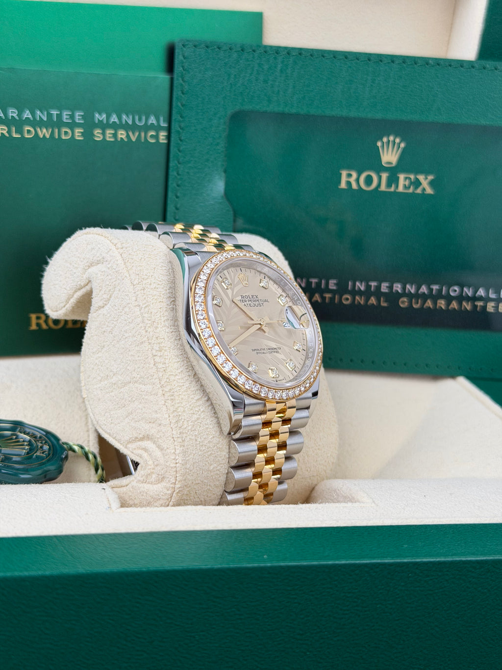 Rolex Datejust 36 Factory Palm Dial / 126283RBR / 2023 / FULL SET / UNPOLIERT