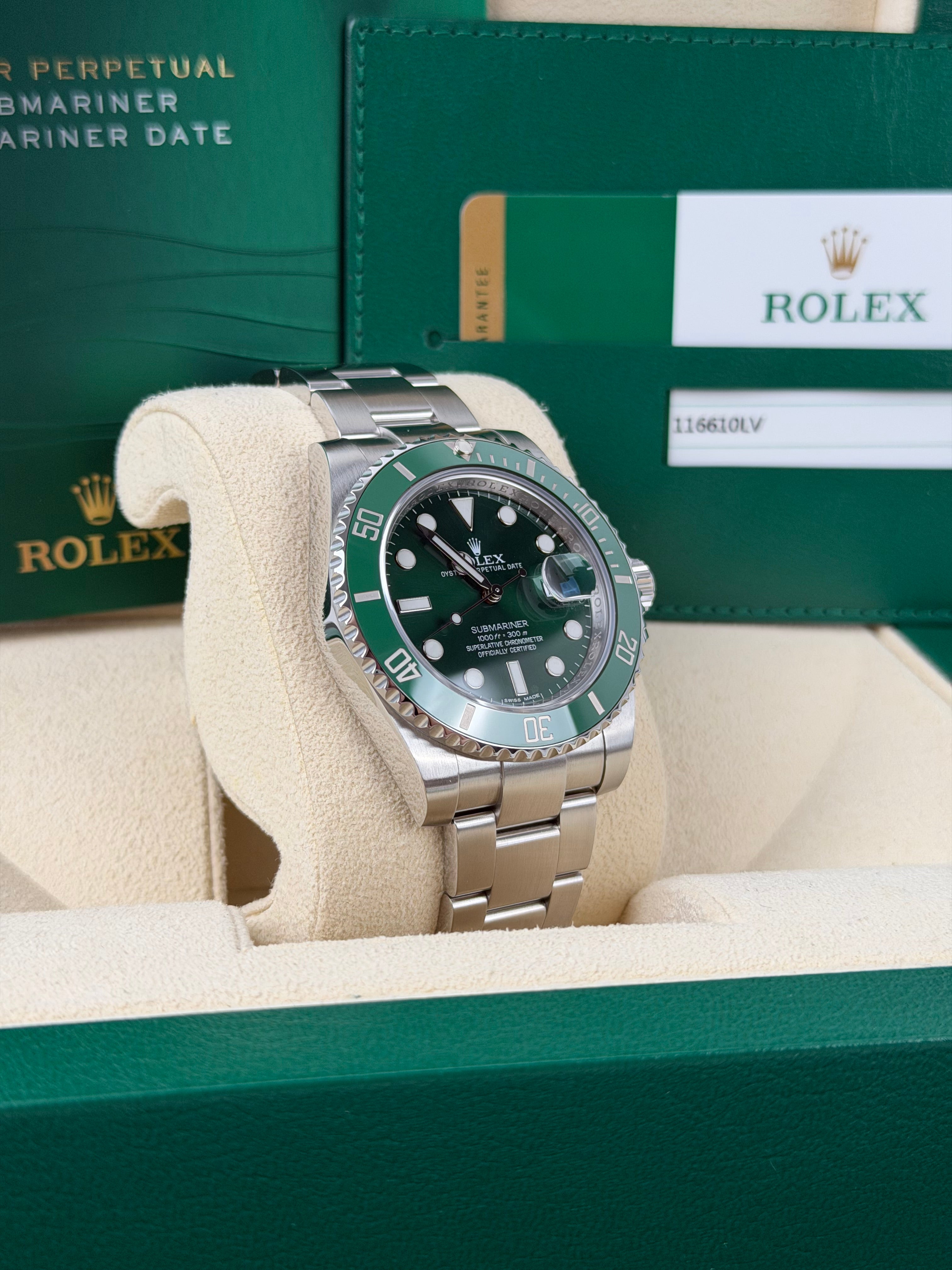 Rolex Submariner Date HULK 116610LV / 2014 / FULL SET / WIE NEU / ERSTKAUFRECHNUNG