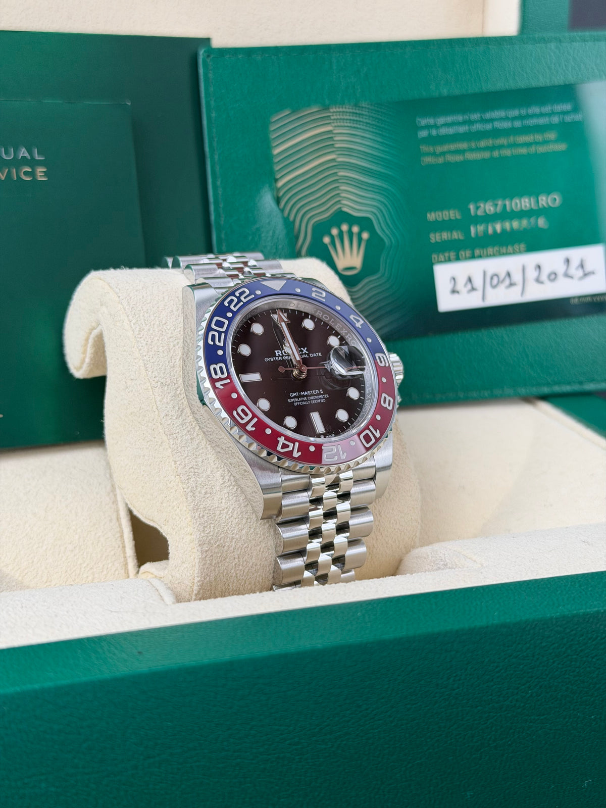 Rolex GMT-Master II Pepsi 126710BLRO / 2021 / FULL SET / WIE NEU