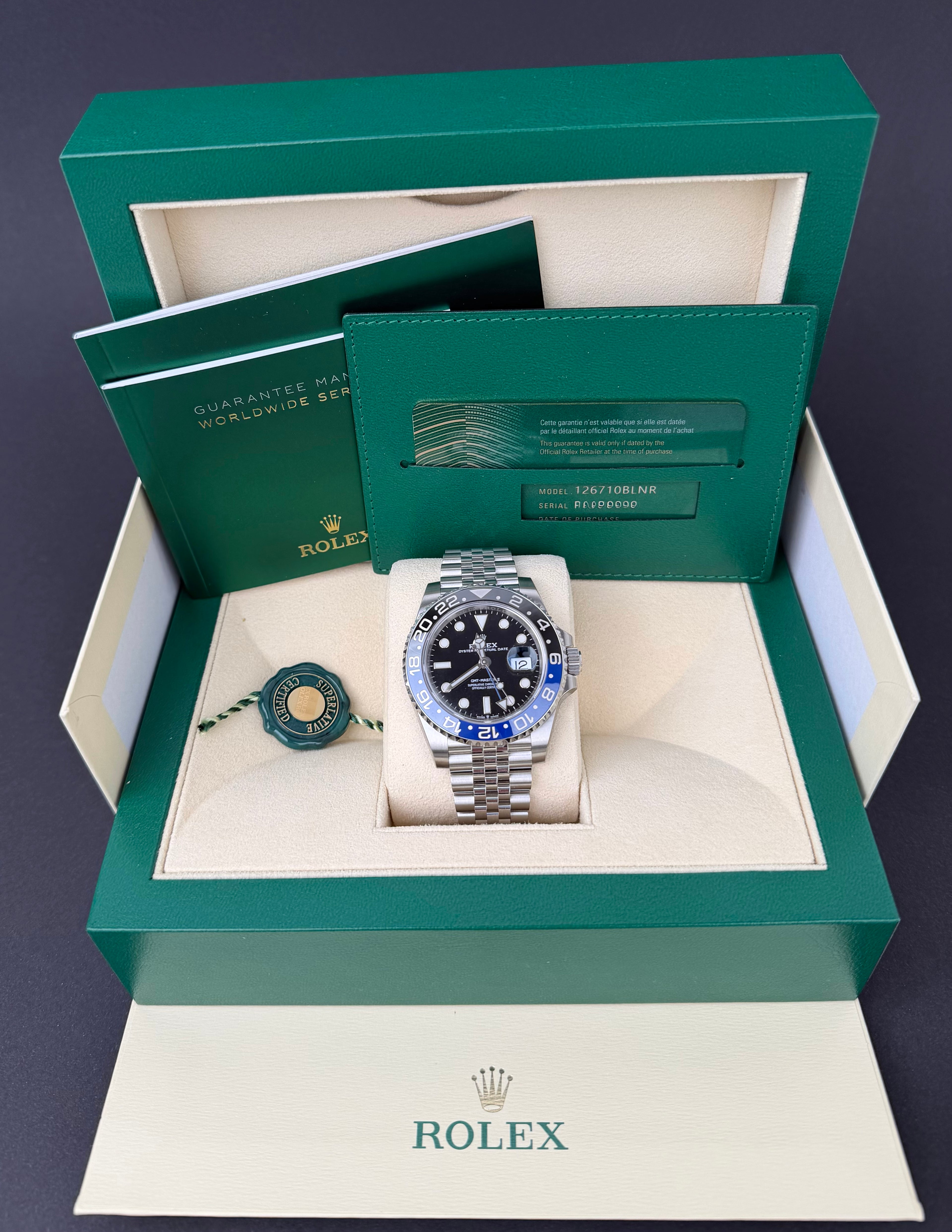 Rolex GMT-Master II Batgirl 126710BLNR / 2020 / FULL SET / NEU / STICKERED