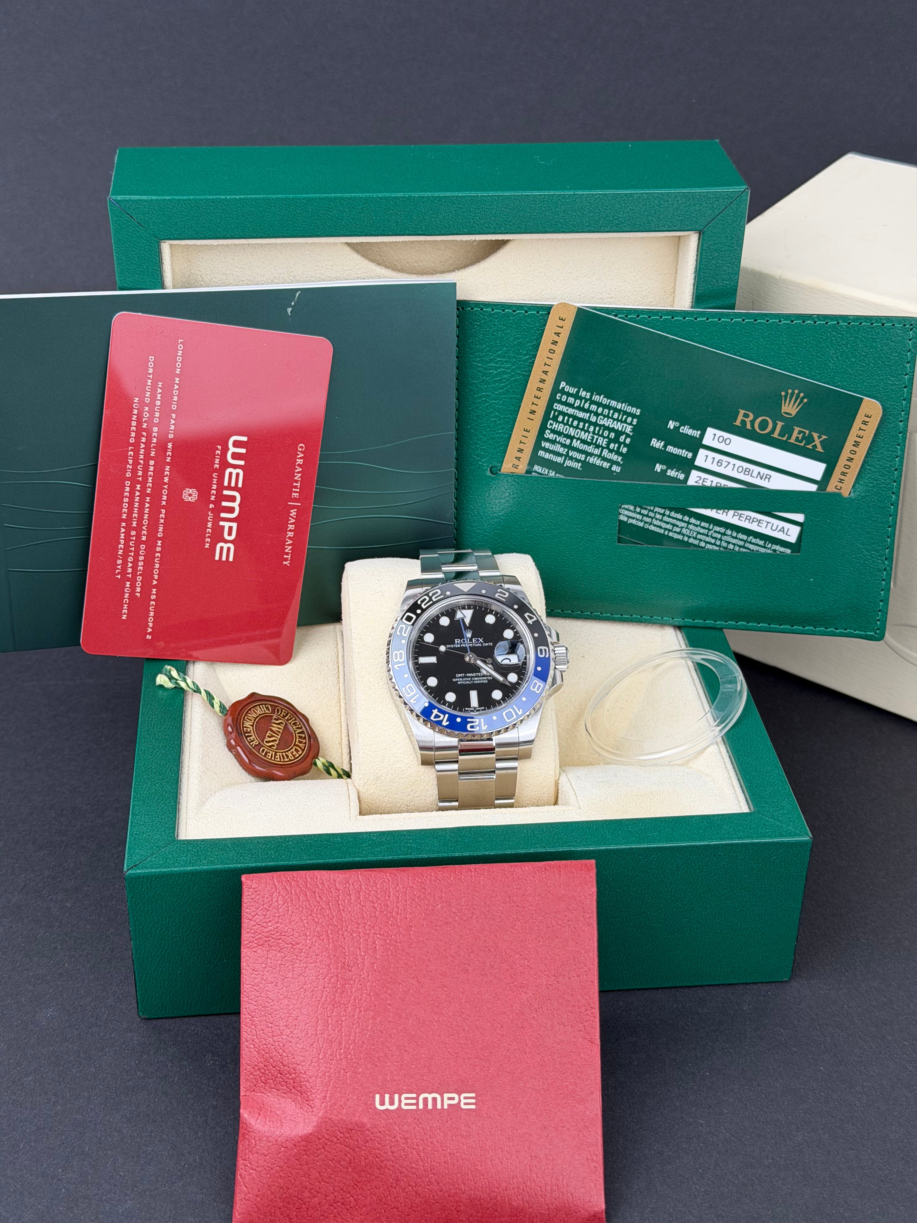 Rolex GMT-Master II Batman 116710BLNR / 2014 / FULL SET / WIE NEU