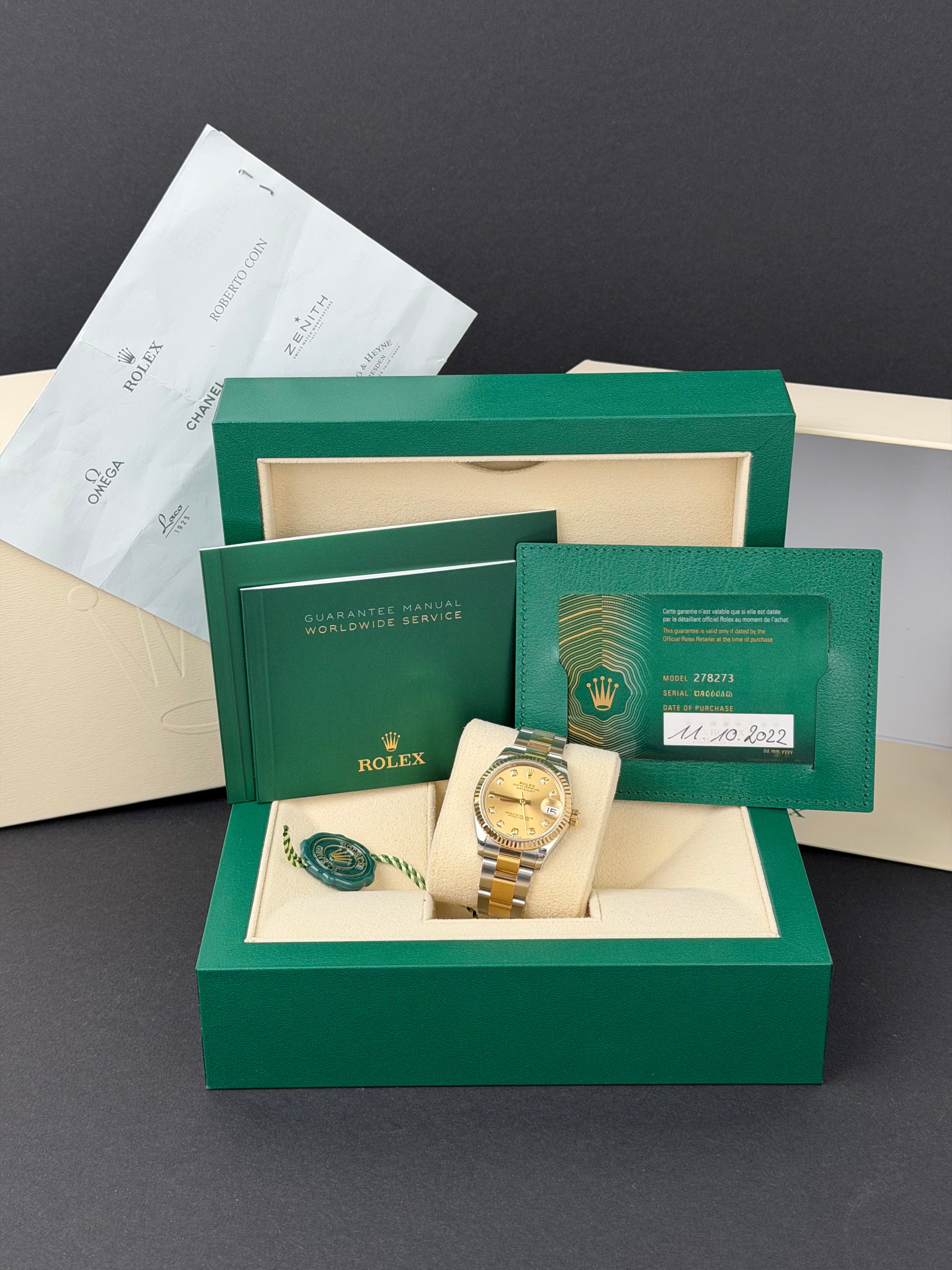 Rolex Datejust 31 Factory / 278273 / 2022 / FULL SET / WIE NEU