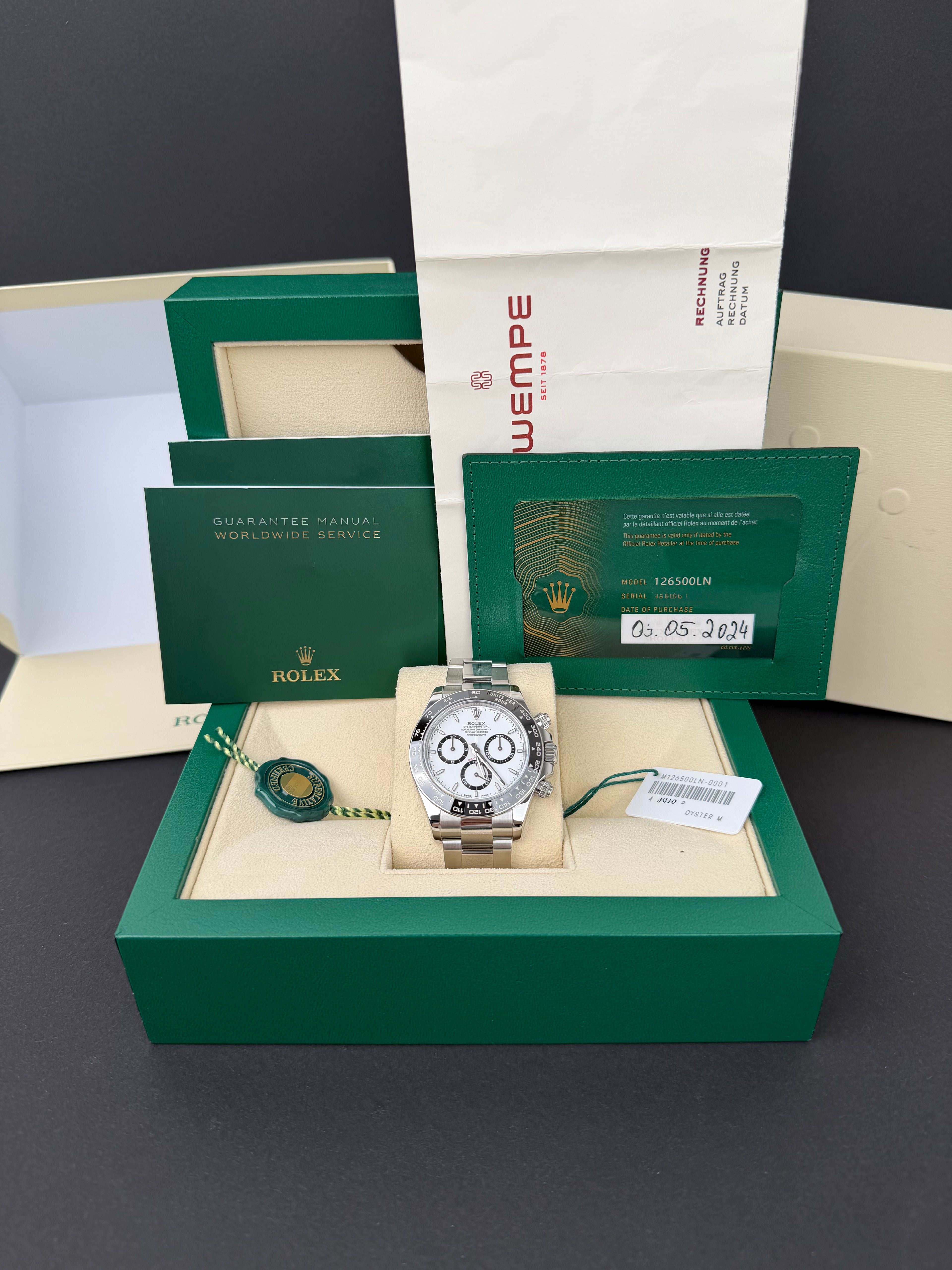 Rolex Daytona 126500LN Panda / 2024 / FULL SET / WIE NEU / ERSTKAUFRECHNUNG
