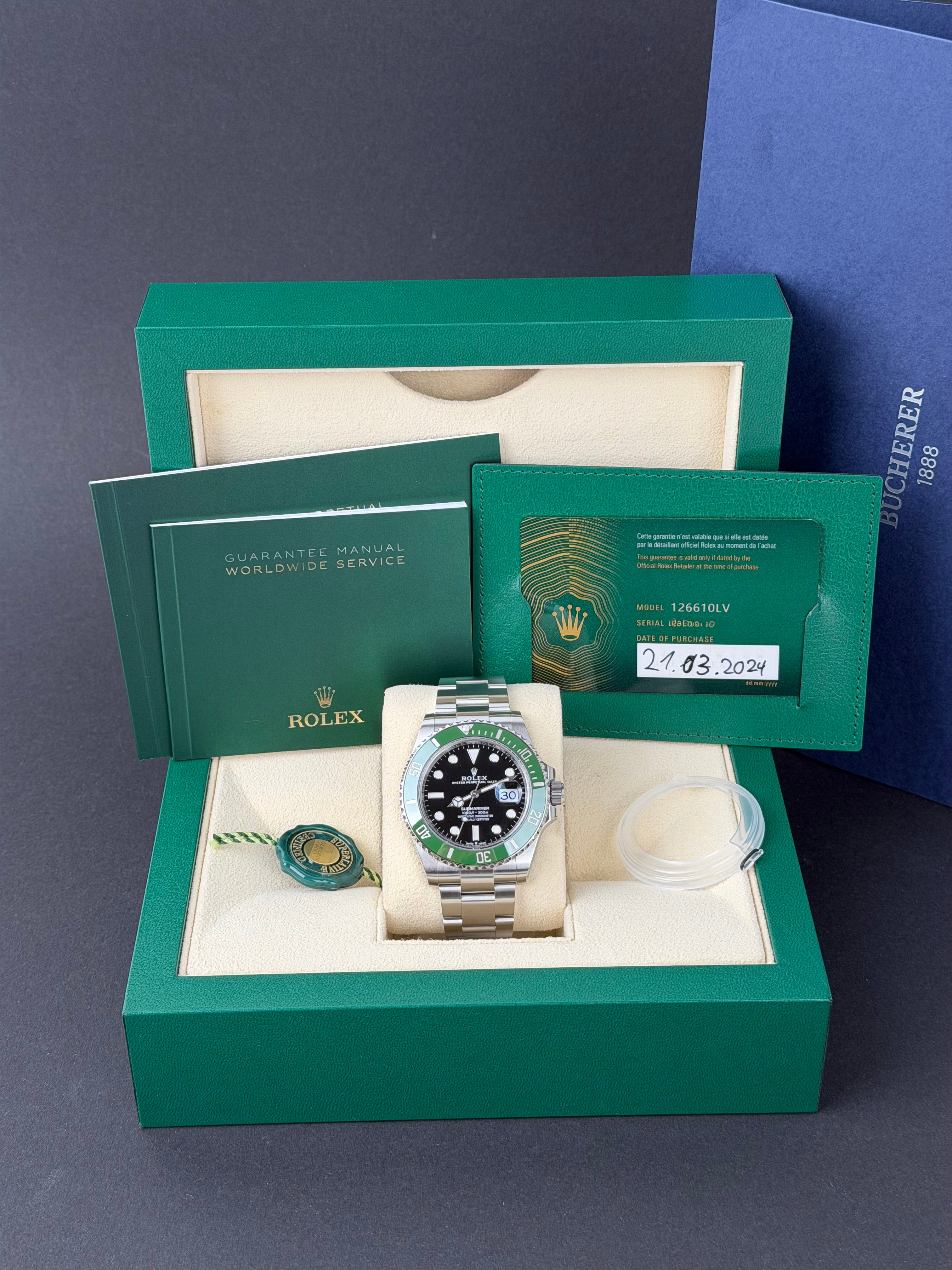Rolex Submariner Date Starbucks MK2 126610LV / 2024 / FULL SET / WIE NEU / ERSTKAUFRECHNUNG
