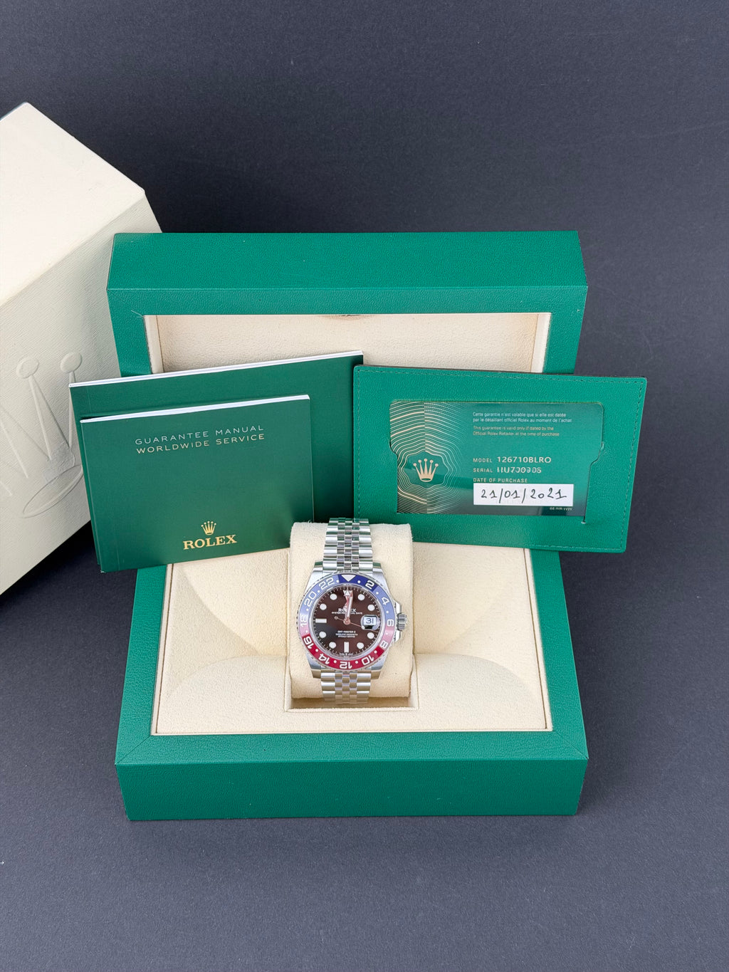 Rolex GMT-Master II Pepsi 126710BLRO / 2021 / FULL SET / WIE NEU
