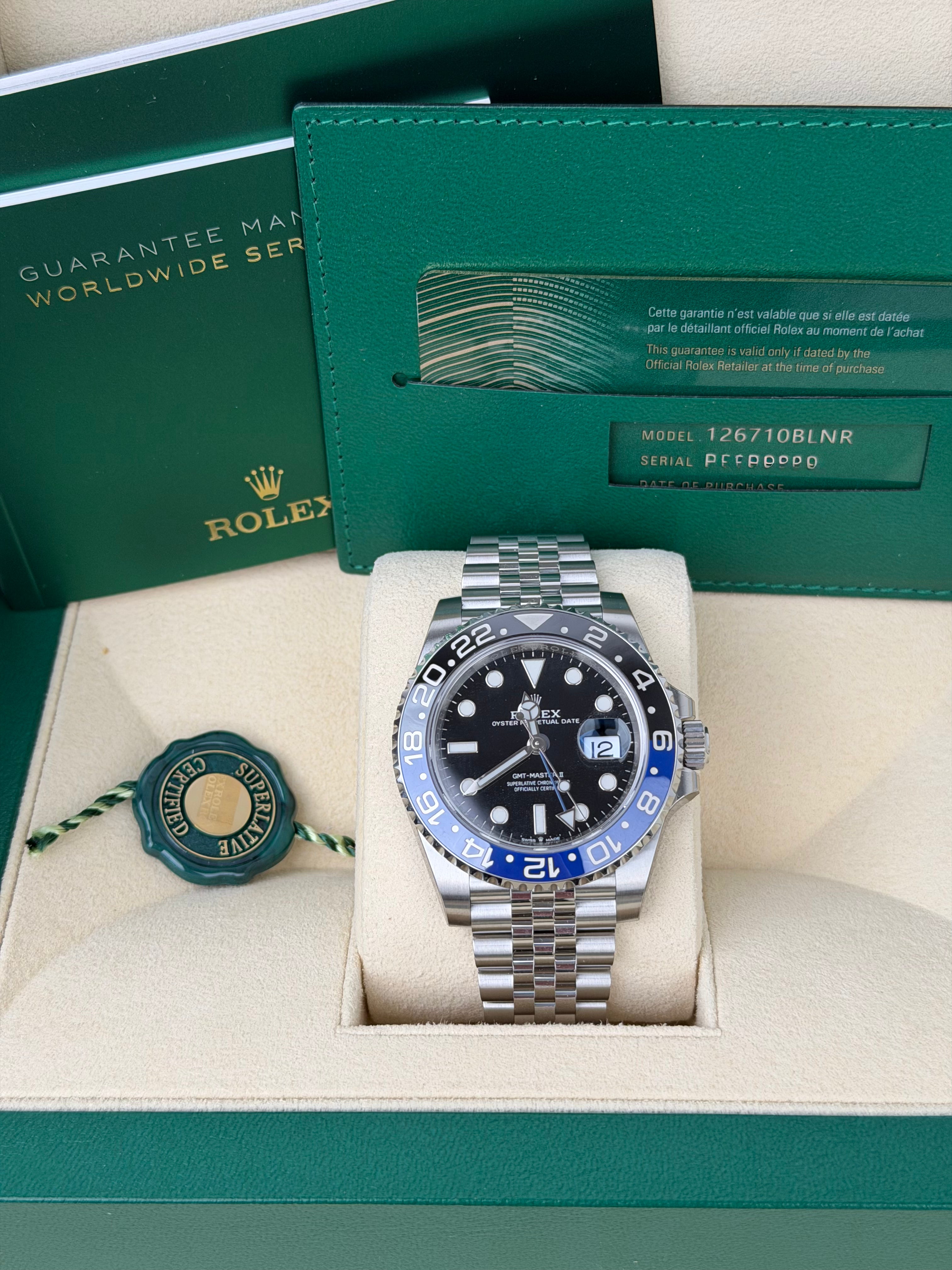 Rolex GMT-Master II Batgirl 126710BLNR / 2020 / FULL SET / NEU / STICKERED