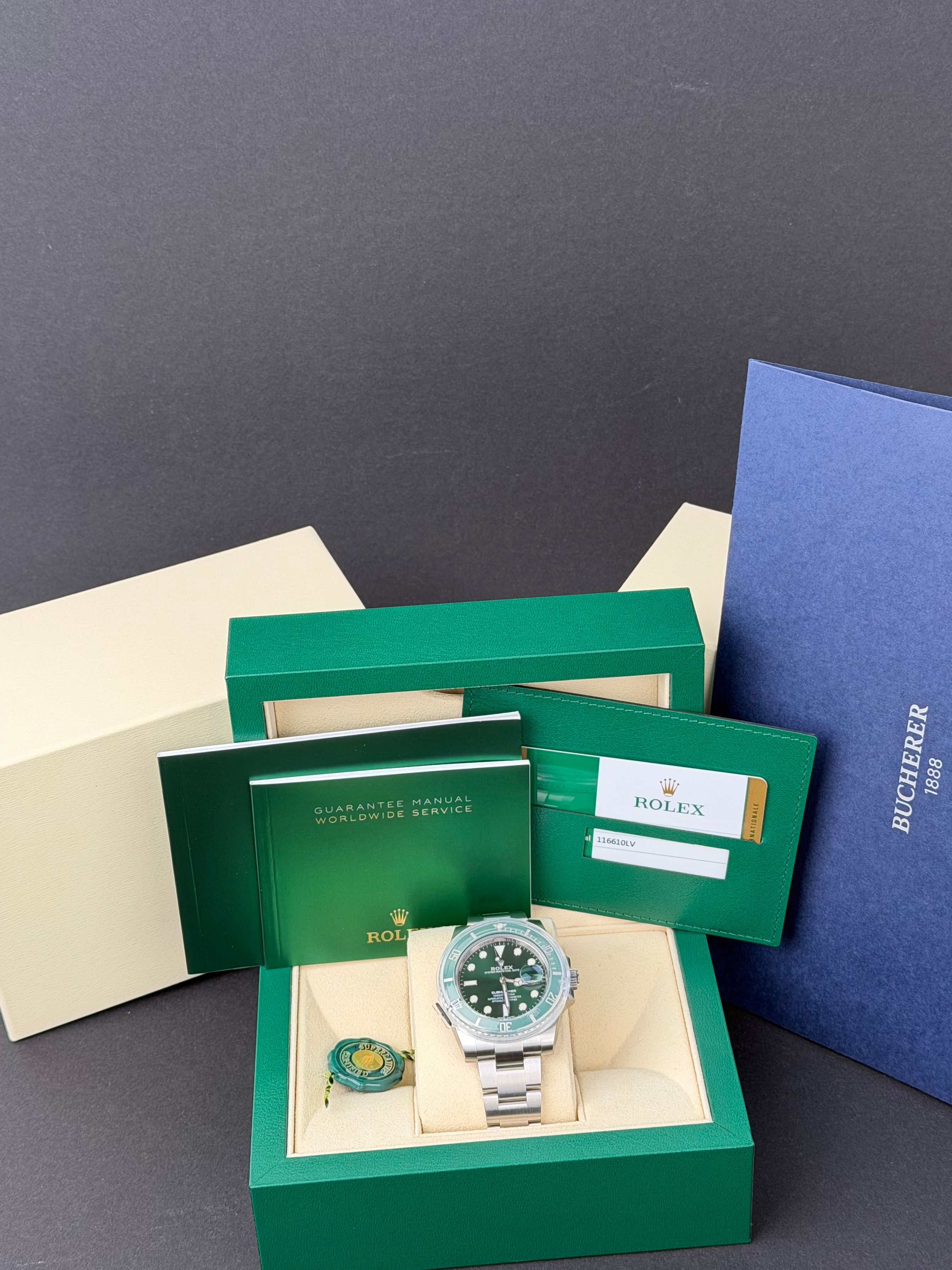 Rolex Submariner Date HULK 116610LV / 2018 / FULL SET / NEU / STICKERED / RECHNUNG