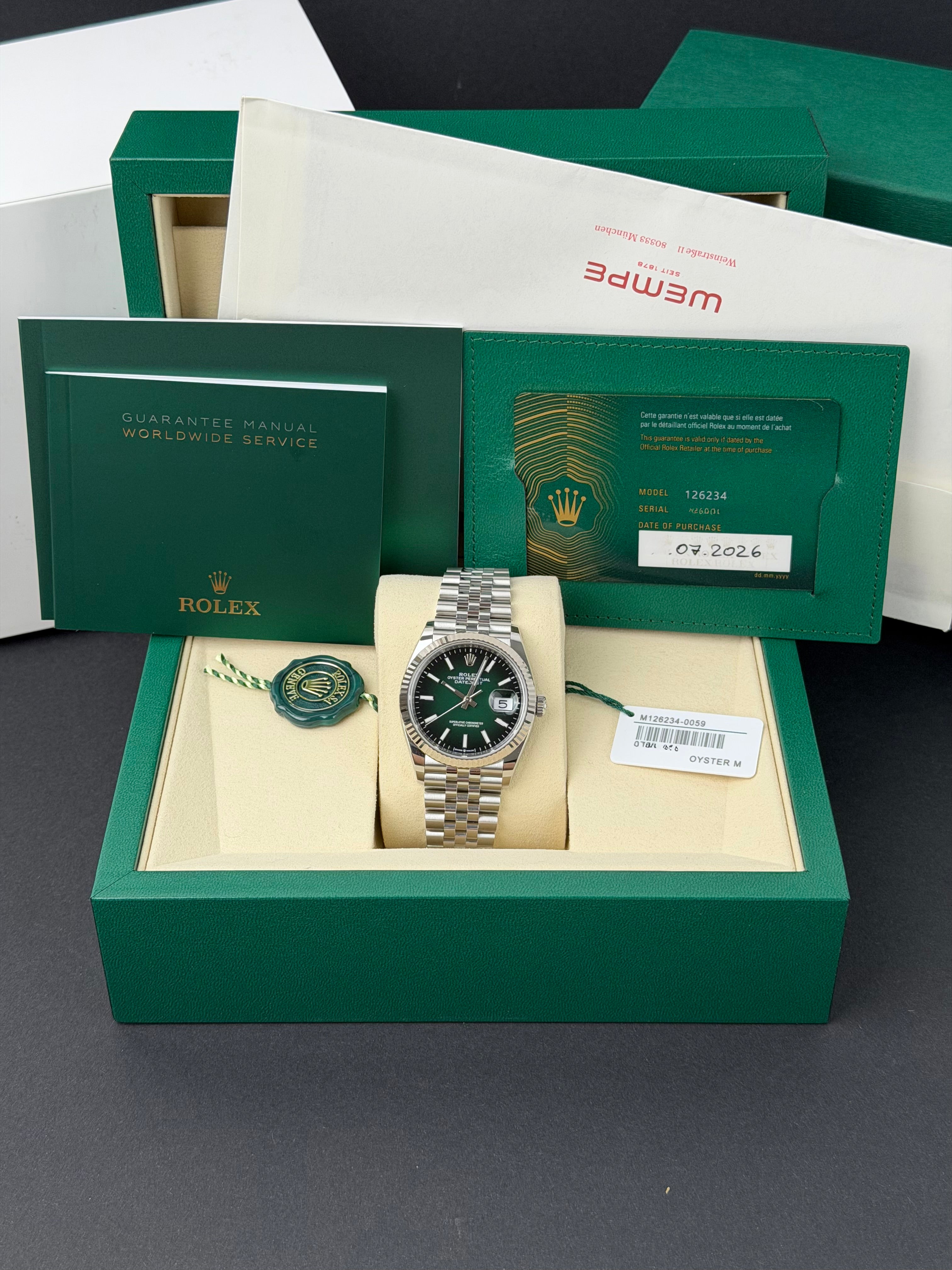 Rolex Datejust 36 Ombre 126234 / 2026 / FULL SET / NEU / ERSTKAUFRECHNUNG