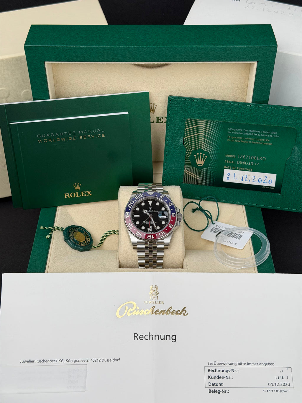 Rolex GMT-Master II 126710BLRO Pepsi / 2020 / FULL SET / WIE NEU / ERSTKAUFRECHNUNG