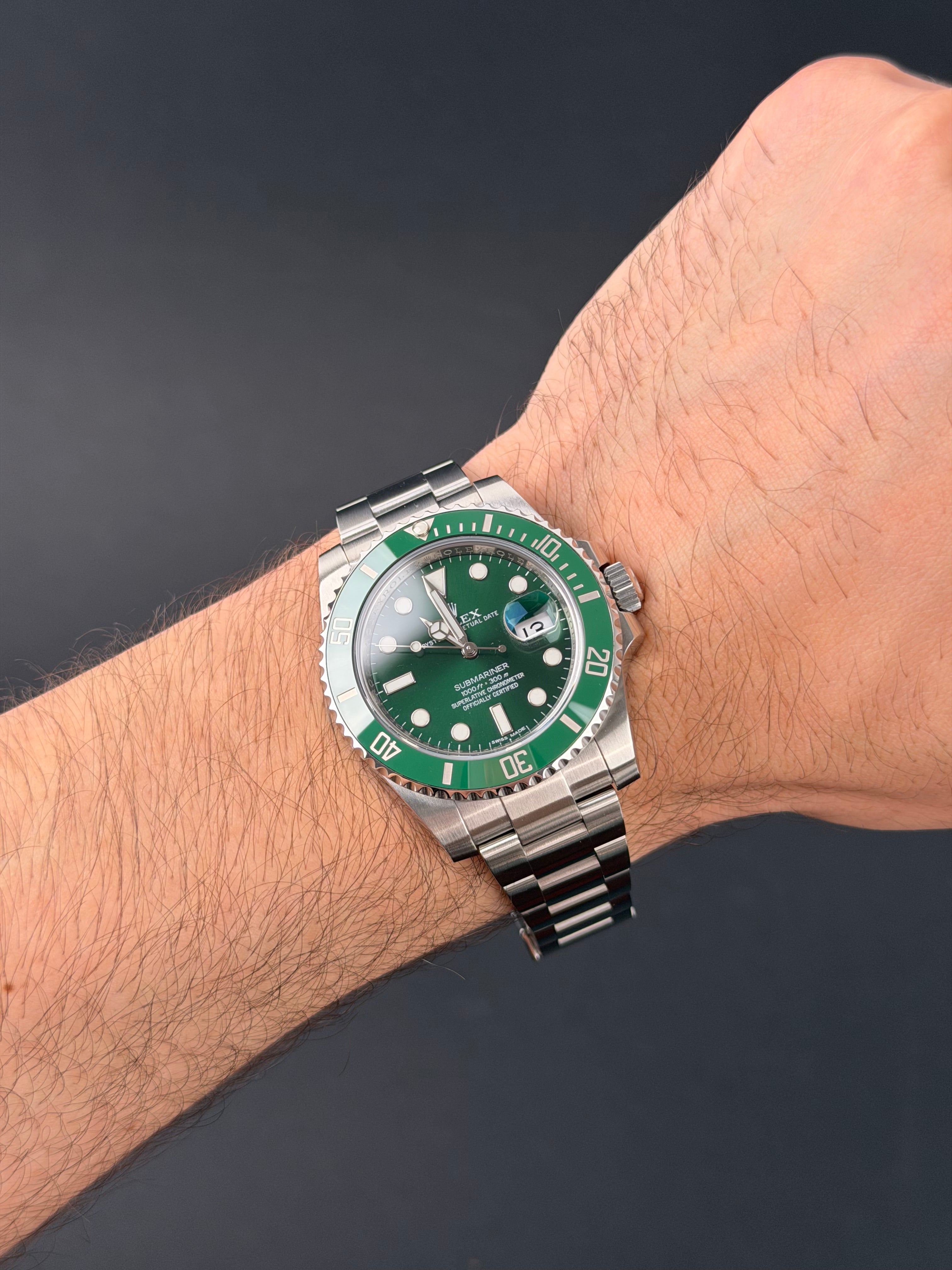 Rolex Submariner Date HULK 116610LV / 2014 / FULL SET / WIE NEU / ERSTKAUFRECHNUNG