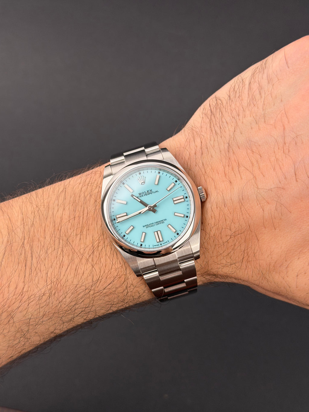 Rolex Oyster Perpetual 41 Tiffany 124300 / 2020 / FULL SET / WIE NEU