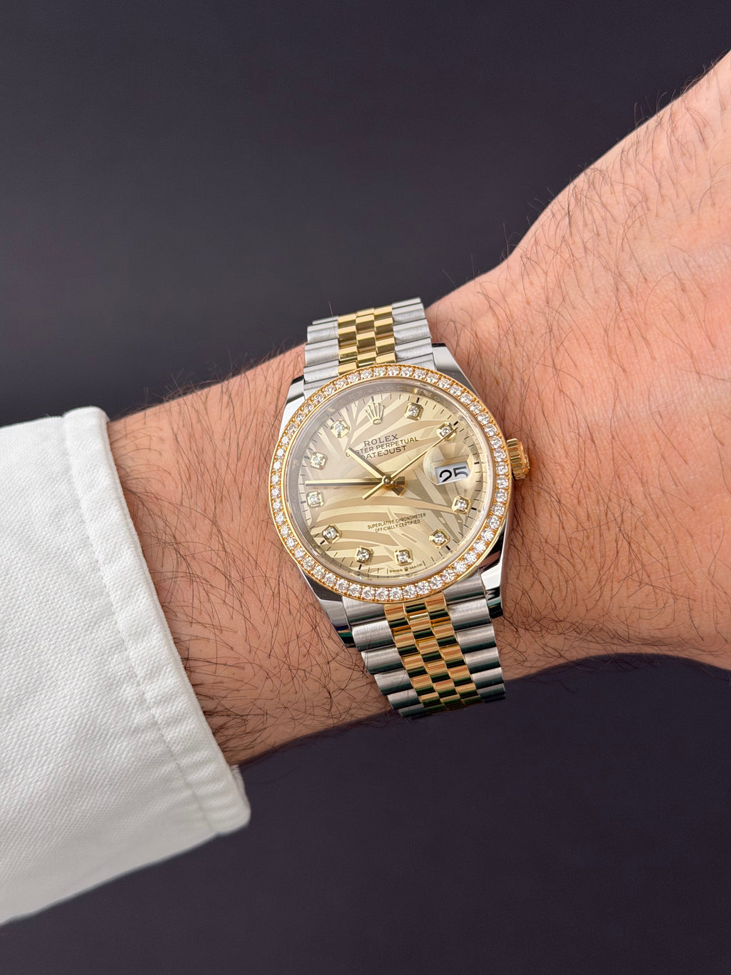Rolex Datejust 36 Factory Palm Dial / 126283RBR / 2023 / FULL SET / UNPOLIERT
