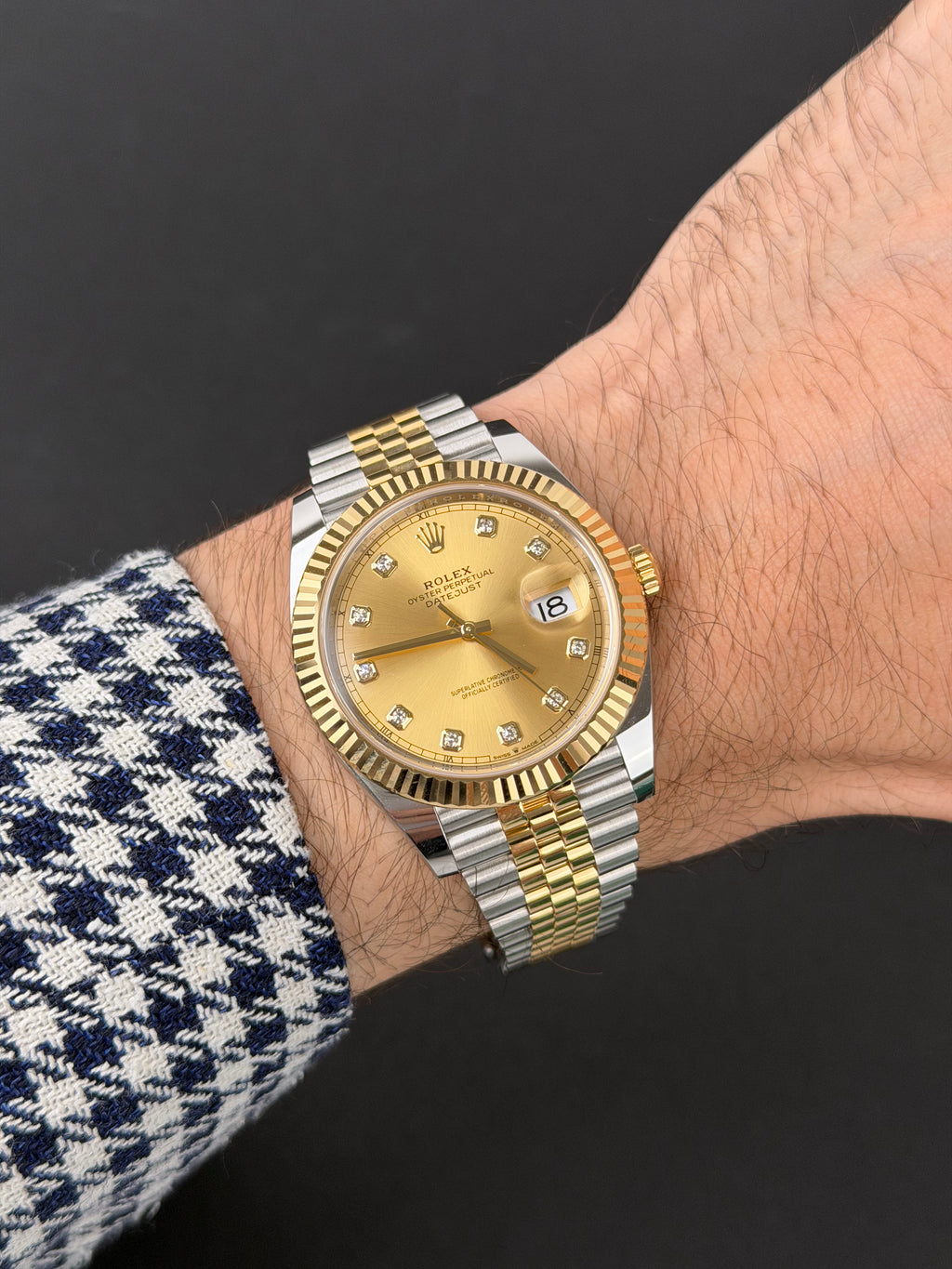Rolex Datejust 41 Champagner Diamanten 126333 / 2022 / FULL SET / WIE NEU / ERSTKAUFRECHNUNG