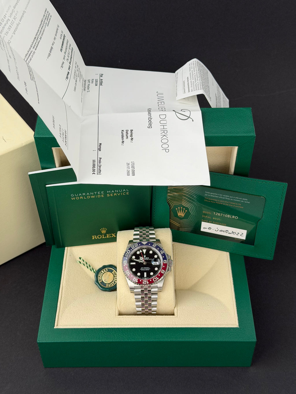 Rolex GMT-Master II 126710BLRO Pepsi / 2022 / FULL SET / NEU / ERSTKAUFRECHNUNG