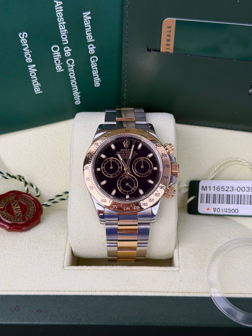 Rolex Daytona 116523 Schwarz / 2009 / FULL SET / SEHR GUT / FRESH SERVICE