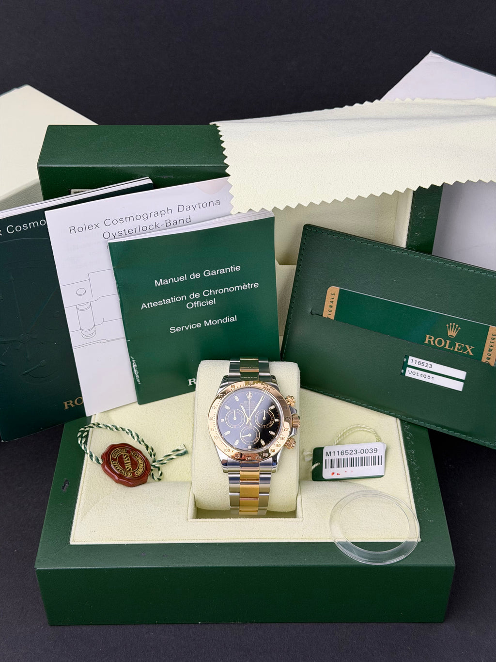 Rolex Daytona 116523 Schwarz / 2009 / FULL SET / SEHR GUT / FRESH SERVICE