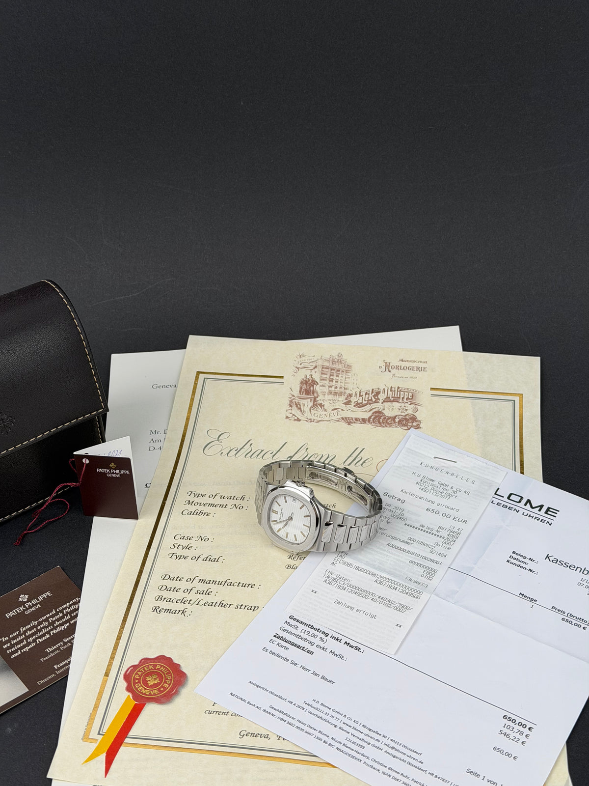 Patek Philippe Nautilus 3800/1 / 1995 / ARCHIV PAPER / SEHR GUT / PATEK SERVICE