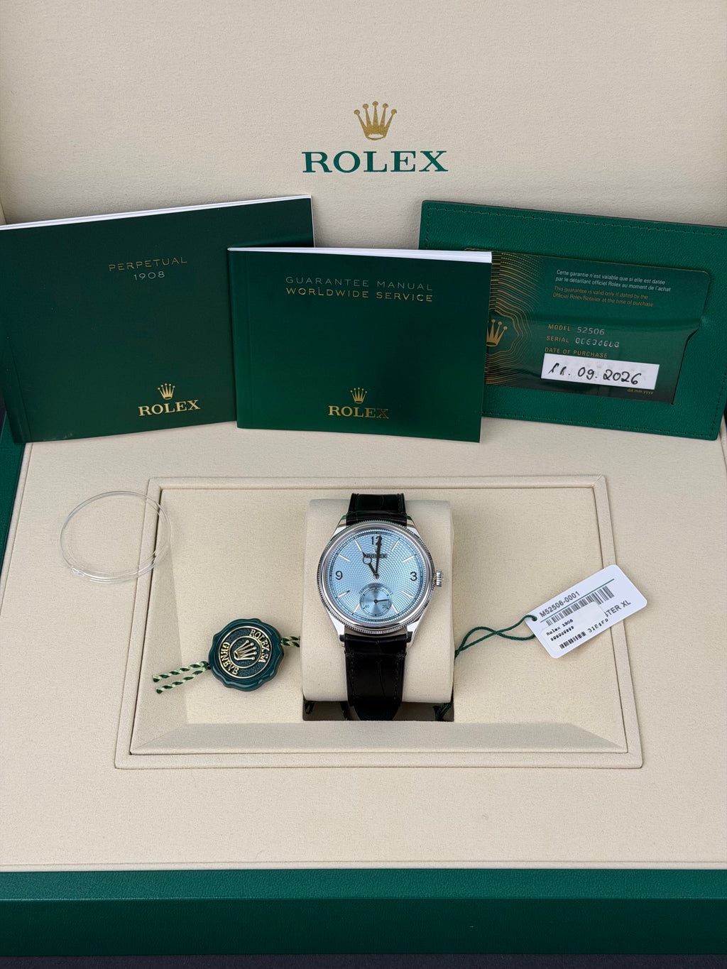 Rolex 1908 52506 Platin / 2026 / FULL SET / NEU / STICKERED