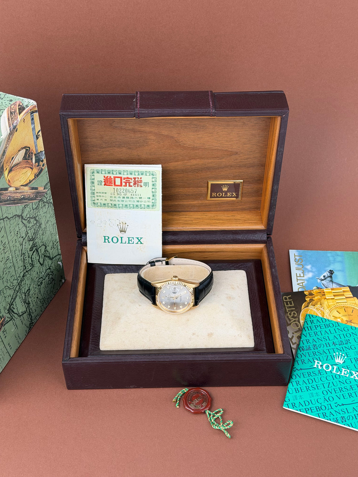 Rolex Datejust 36 16238 Gold Silver Factory Diamanten / FULL SET / SEHR GUT
