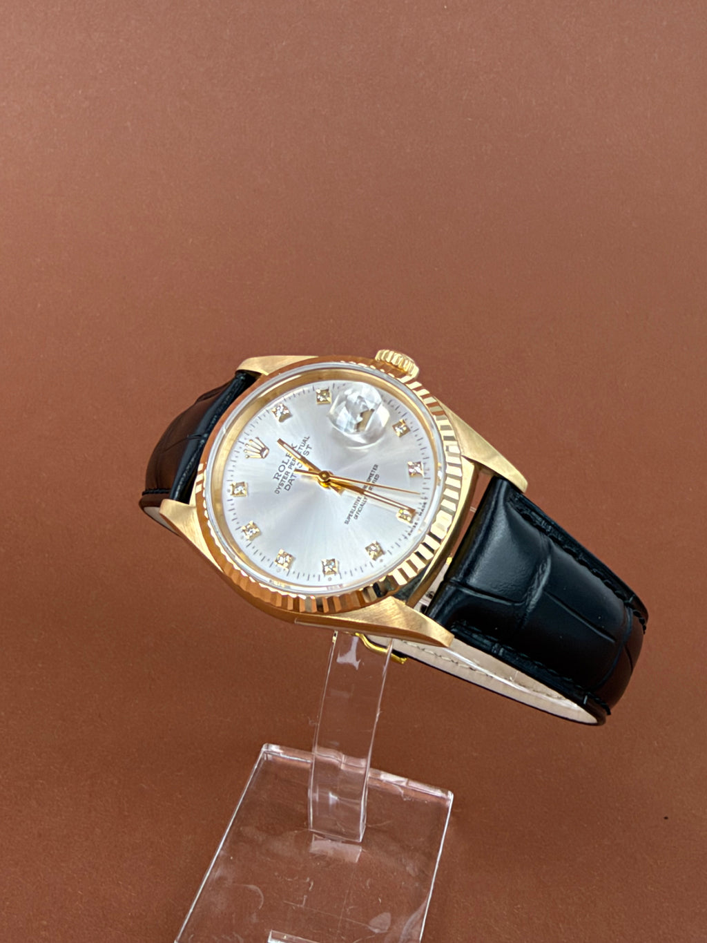 Rolex Datejust 36 16238 Gold Silver Factory Diamanten / FULL SET / SEHR GUT