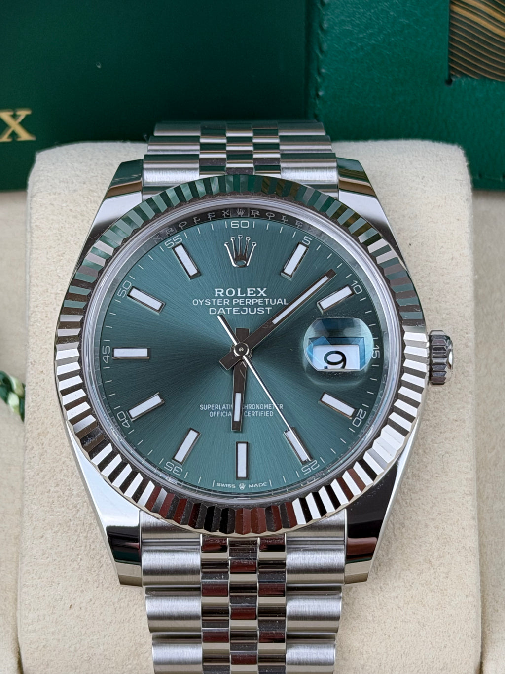 Rolex Datejust 41 126334 Mint Green / 2025 / FULL SET / WIE NEU / ERSTKAUFRECHNUNG