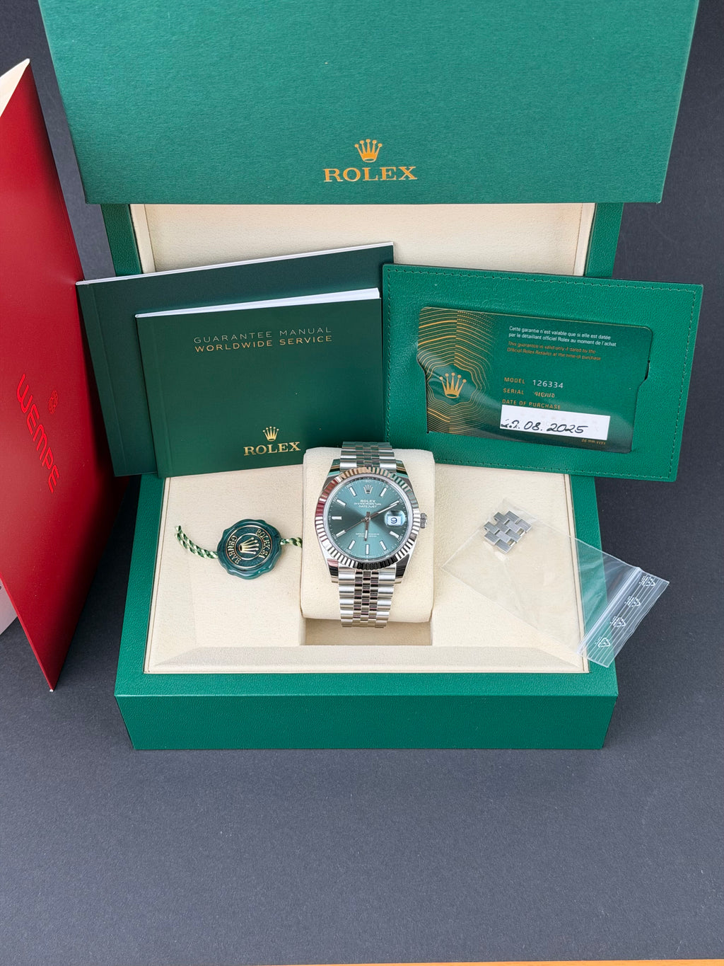 Rolex Datejust 41 126334 Mint Green / 2025 / FULL SET / WIE NEU / ERSTKAUFRECHNUNG